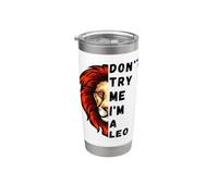 Don't Try Me I'm A Leo King Lion Compleanno Leone Uomini Ragazzo Ragazza Bicchiere termico in acciaio inox doppia parete