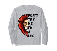 Don't Try Me I'm A Leo King Lion Compleanno Leone Uomini Ragazzo Ragazza Maglia a Manica