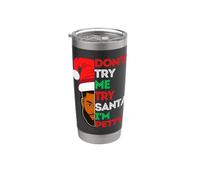 Don't try me Try Santa I'm Petty Black Men Melanin King Fun Bicchiere termico in acciaio inox doppia parete