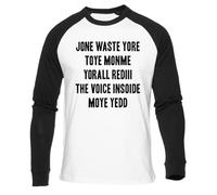Dont Waste Your Time On Me T-Shirt Bianca da Baseball Unisex Nera Manica Lunga