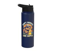 Don't Worry Be Capy - Cool Capybara Stainless Steel Insulated Water Bottle