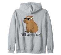 Don't Worry Be Capy Funny Capybara Occhiali da Sole Citazione positiva Felpa con Cappuccio