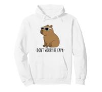 Don't Worry Be Capy Funny Capybara Occhiali da Sole Citazione positiva Felpa con Cappuccio