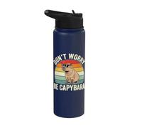 Don't Worry Be Capy - Funny Capybara Stainless Steel Insulated Water Bottle