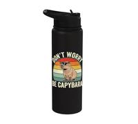 Don't Worry Be Capy - Funny Capybara Stainless Steel Insulated Water Bottle