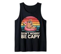 Don't Worry Be Capy Vintage Tramonto Amore Capybara Retro Canotta