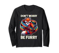 Don't Worry Be Furry Fox Wolf Rainbow - Simpatici Fandom di Fursona Maglia a Manica