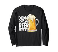 Don't Worry Beer Happy Team Drinking Beer Lover Drinker Maglia a Manica
