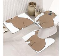 Don'T Worry Cute Capybara Set Di Tappeti Da Bagno 3 Pezzi Resistente Tappetino Da Bagno Antiscivolo Tappeto Con Profilo A U Per La Casa Toeletta Doccia