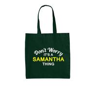 Don'T Worry È Samantha Cosa - Borsa Tote IN Tela - Cognome Personalizzato Nome