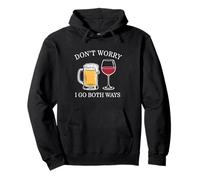 Don't Worry I Go Both Ways Birra e Wine Bevitore Felpa con Cappuccio