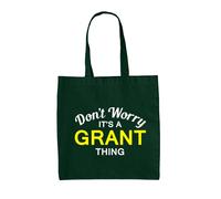 Don'T Worry It's A Grant Cosa - Borsa Tote IN Tela - Cognome Custom Nome