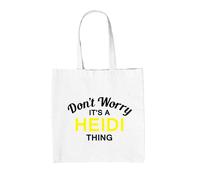 Don'T Worry It's A Heidi Cosa - Borsa Tote IN Tela - Cognome Custom Nome