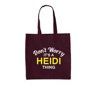 Don'T Worry It's A Heidi Cosa - Borsa Tote IN Tela - Cognome Custom Nome
