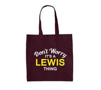 Don'T Worry It's A Lewis Cosa - Borsa Tote IN Tela - Cognome Custom Nome