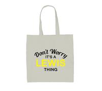 Don'T Worry It's A Lewis Cosa - Borsa Tote IN Tela - Cognome Custom Nome