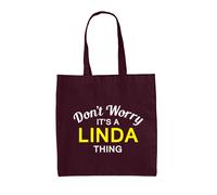 Don'T Worry It's A Linda Cosa - Borsa Tote IN Tela - Cognome Custom Nome