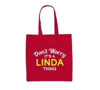 Don'T Worry It's A Linda Cosa - Borsa Tote IN Tela - Cognome Custom Nome
