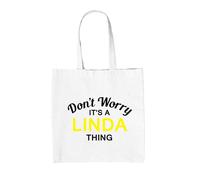 Don'T Worry It's A Linda Cosa - Borsa Tote IN Tela - Cognome Custom Nome
