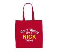 Don'T Worry It's A Nicola Cosa - Borsa Tote IN Tela - Cognome Personalizzato