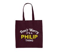 Don'T Worry It's A Philip Cosa - Borsa Tote IN Tela - Cognome Custom Nome Family