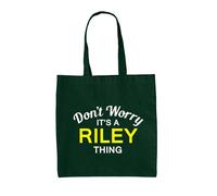 Don'T Worry It's A Riley Cosa - Borsa Tote IN Tela - Cognome Custom Nome