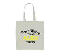 Don'T Worry It's An Alex Cosa - Borsa Tote IN Tela - Cognome Custom Nome