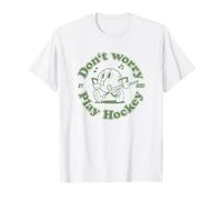 Don't worry play Hockey Fun Retro Hockey Erba Maglietta
