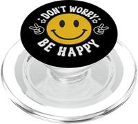 Don't Worry We Be Happy Smile Face Retro Groovy 70s PopSockets PopGrip per MagSafe
