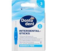 Dontodent Bacchette interdentali, blu ISO 3 (diametro 2,5 - 4,5 mm) - 6 spazzole interdentali, coniche fine - con tappo igienico e manico flessibile
