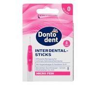 Dontodent Bastoncini interdentali rosa, ISO 0 (diametro 1,8 mm) - 6 spazzole interdentali, micro fine - con tappo igienico e manico flessibile