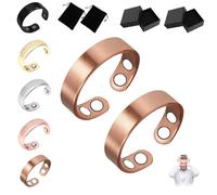 Donubiiu Anello Sömni, anello da donna con menopausa, originale, regolabile, naturale, per uomini e donne, per rilassamento, riduzione della fatica, 2PCS, Acciaio inossidabile, 1