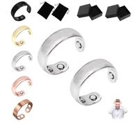 Donubiiu Anello Sömni, anello da donna con menopausa, originale, regolabile, naturale, per uomini e donne, per rilassamento, riduzione della fatica, 2PCS, Acciaio inossidabile, 1