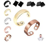 Donubiiu Anello Sömni, anello da donna con menopausa, originale, regolabile, naturale, per uomini e donne, per rilassamento, riduzione della fatica, 2PCS, Acciaio inossidabile, 1