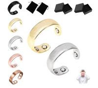 Donubiiu Anello Sömni, anello da donna con menopausa, originale, regolabile, naturale, per uomini e donne, per rilassamento, riduzione della fatica, 2PCS, Acciaio inossidabile, 1