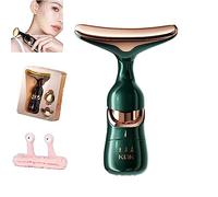 Donubiiu Dispositivo di massaggio facciale a tre scopi, per sollevamento e rassodamento, dispositivo rassodante per la rimozione delle rughe per collo viso, viso, viso, viso, collo, occhi (verde)