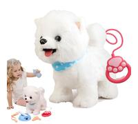 Donubiiu Giocattolo cane con guinzaglio che corre e abbaia, giocattolo interattivo per cucciolo robotico - Il mio cucciolo robotico realistico, cane elettronico per bambini e adulti (A, batteria)