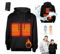 Donubiiu Heathoody - Heathoody Heated Hoodie for Men Women Heat Levels - Beheizbarer Hoodie-The Original-with Three Heating Levels And A Super-Soft Interior (Black Battery Pack,S)