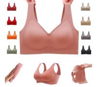 Donubiiu Nubelle Reggiseno di alta qualità, senza cuciture, scollo a V, taglie grandi, senza ferretto, per un comfort invisibile, Colore: rosa., 4XL