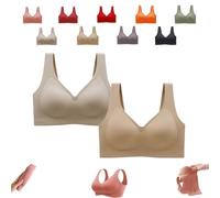 Donubiiu Nubelle Reggiseno di alta qualità, senza cuciture, scollo a V, taglie grandi, senza ferretto, per un comfort invisibile, Pelle chiara, pelle scura, XL