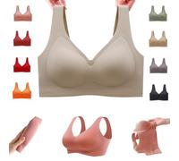 Donubiiu Nubelle Reggiseno di alta qualità, senza cuciture, scollo a V, taglie grandi, senza ferretto, per un comfort invisibile, Pelle chiara, 5XL
