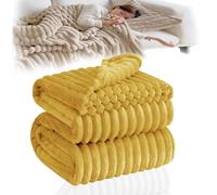 Donubiiu Super Soft Plush Blanket for the Couch, Fluffy Blankets, Thick Warm Throw Blankets, Couch Blanket, for Room Decor, Living & Snuggle Blankets, Bedspread (Yellow,Tartan,XL(150 * 200cm))
