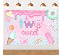 Donut 2° compleanno sfondo due dolci decorazioni per feste di compleanno dolci caramelle secondo sfondo di compleanno per ragazze due dolci forniture per feste di compleanno accessori per cabina