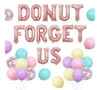 Donut Forget Us Decorazioni per feste Palloncini a ciambella per andare via Party We Will Miss You Balloon Banner, decorazioni per colleghi, donne, forniture per feste di addio