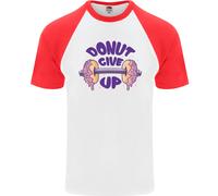 Donut Give Up Divertente Palestra Bodybuilding Uomo S/S Maglietta Baseball