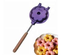 Donut Maker, Donut Baking Mold, Non-Stick Double Sided Pan with Long Handle,DIYDonut Maker Tray,Doughnut Machine Baking Tool,for Breakfast/Afternoon Tea Use,Featuring Gas or Electric Stove Cooking