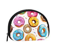 Donut Minis Storage Bag Shell Wallet Piccolo portamonete con mini con cerniera Cambiare borsa per le chiavi delle monete è anche possibile riporre qualsiasi piccolo oggetto che si desidera, Nero ,