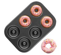 Donut Mold Pan, 6 Hole Baking Tray, Non Stick Reusable Metal Donut Maker, Professional Baking Tool for Bagels, Dessert Mold for Home Apartment, Heavy Duty Pan for Restaurant Birthday Party Holiday