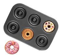 Donut Pans, 6-Cavity Non-Stick Donut Mold, Metal Donuts Pan Baking Tools, Nonstick Carbon Steel Baking Mold For Homemade Donuts Dessert Bakings Oven Tray For Bagel Bread Dessert Home Apartment