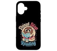 Donut Stop Reading Carino Divertente Insegnante Ritorno a Scuola Custodia per iPhone 16